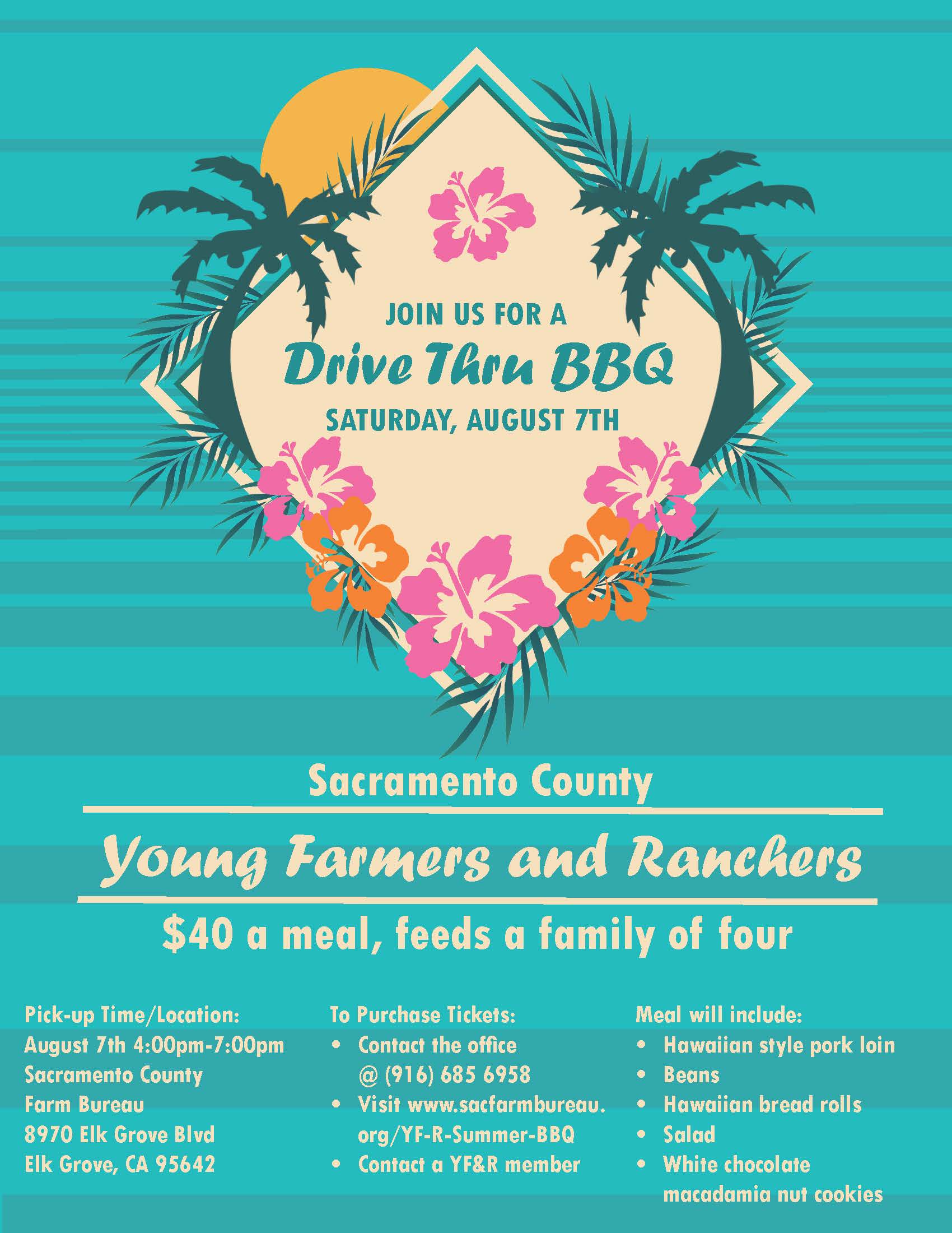 Graphic showing the info for the BBQ